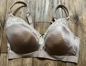 Cacique BH 40D Modern Balconette Longline Verzierte Spitze Beige Etikett EUC - Bild 1 von 2