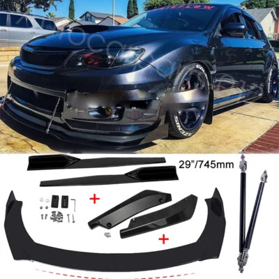 Car Front&Rear Bumper Lip Splitter Side Skirts Strut Rods For Subaru WRX STI Foto 1 de 4