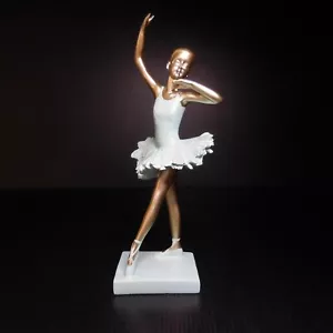Statue sculpture figurine danseuse classique vert or vintage art déco N8181 - Imagen 1 de 12