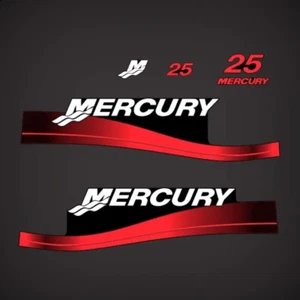 Außenbordmotor-Aufkleber für Mercury 25 PS Top Abdeckung mit M-Domed Sticker - Picture 1 of 6