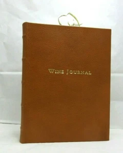Wine Journal Tabbed Notebook 7x9" Leather Bound Hardcover Graphic Image Tan $94 - Foto 1 di 10