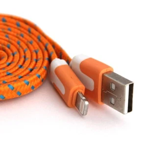 3FT LONG Flat Braided Fabric data USB Charger Cable for IPHONE X 8 7 6 PLUS 5S c - Picture 1 of 22
