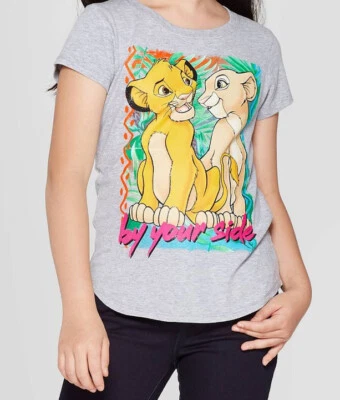 Girls' Short Sleeve The Lion King Simba and Nala 'By Your Side' T-Shirt S L XL - Image 1 of 3