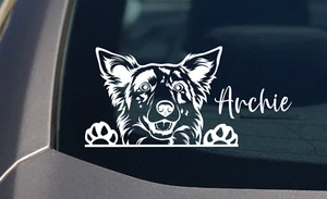 Koolie Peeking Sticker Vinyl Decal Australian Working Dog Mum Gift High Quality - Picture 1 of 5