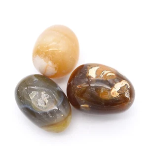 Agate 3x Tumbled Stones 25x35mm - Picture 1 of 2