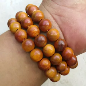 12 mm Pulsera de Madera de Dragón de Sangre Rajá Kayu 18 Cuentas Agathis Alba Rey de la Madera - Imagen 1 de 6