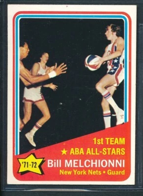 1972 Topps Basketball #253: BILL MELCHIONNI All-Star New York Nets ~ EX-MT to NM - Image 1 of 2