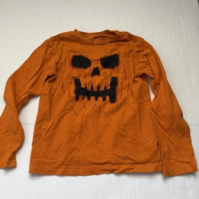 Children’s Place Orange JOL Jack O Lantern Pumpkin Halloween Shirt Sz 5/6 - Image 1 of 4
