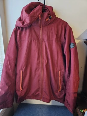 Timberland Men’s Waterproof 3-in-1 Jacket Coat Large Burgundy Red Zip-In Fleece  - Image 1 of 4