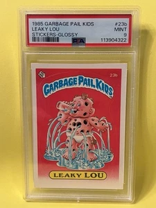 LEAKY LOU 1985 Garbage Pail Kids Series 1 1st GLOSSY  23b Psa 9 MT MINT - Picture 1 of 2