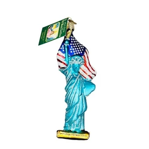 Old World Christmas Statue of Liberty Glass Ornament with Flag - Picture 1 of 4