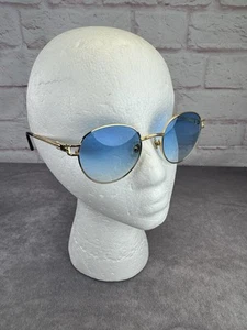 James Oro 808 Collection Gold Frame Blue Lens Sunglasses New - Picture 1 of 12