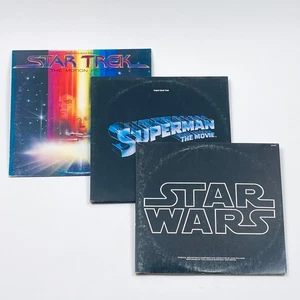 Star Wars (1977) Superman (1978) Star Trek (1979) OST Movie Soundtrack Vinyl Lot - Foto 1 di 16