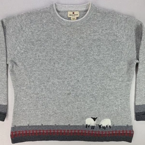 Woolrich 100% Lambs Wool Sweater Womens XL Grazing Sheep Farm Graphic - Picture 1 of 18