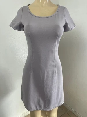  Vestido Z SPOKE Zac Posen Talla XS Gris Elástico Cuello Redondo  Foto 1 de 4