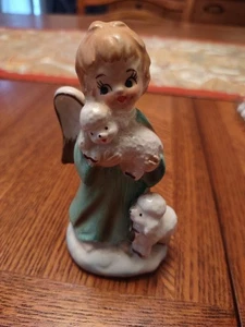 Lefton Vintage Engel mit zwei Lämmern. # 723 - Bild 1 von 3