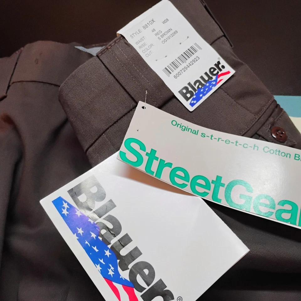 BLAUER 8810X Brown Cargo Work Pants Mens Size 48 Unhemmed Stretch Uniform NEW - Image 1 of 4