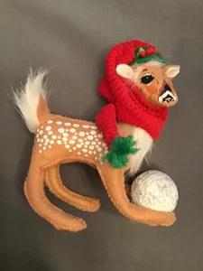 2019 Annalee Snow Fun Rehkitz Winterhirsch mit Schneeball Weihnachten Puppe - Bild 1 von 6