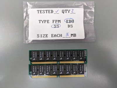 (2) Lite On 16MB EDO SIMMs, 72-pin RAM Memory Sticks (32MB Total) - Image 1 of 3
