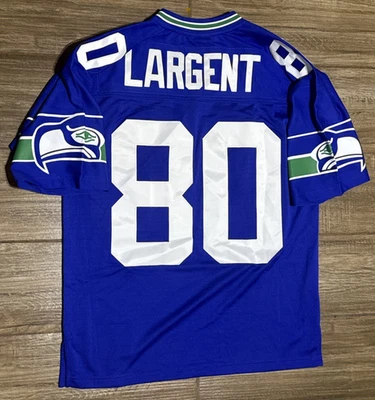 Camiseta de fútbol Steve Largent 1985 Seattle Seahawks Mitchell & Ness talla 44/L Foto 1 de 4