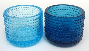 iittala 2er Set Kastehelmi Teelichthalter Glas blau Design Oiva Toikka 1964 Top! - Bild 1 von 2
