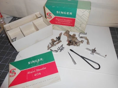 Máquina de costura Singer 404 acessórios de agulha inclinada 1961 pés ferramenta guia baffler - Imagem 1 de 3