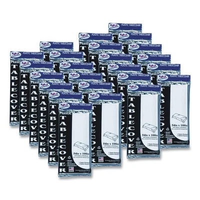 Tablemate 549WHCT Plastic 54 x 108 Table Set Rectangular Table Cover (24/CT) New - Image 1 of 4