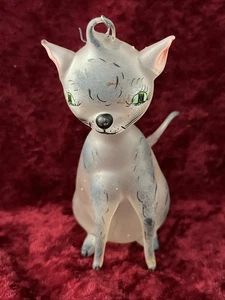 vintage mcm Decarlini glass Itailan Kitty Cat Christmas ornament - Picture 1 of 16
