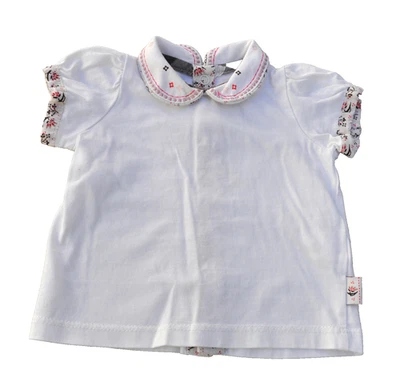 T-Shirt Baby 1 Monat Sergent Major Écru Pan-Kragen Bestickt Guter Zustand - Bild 1 von 3