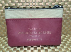 Portamonete vintage Angelo's Orchid Diner cambio souvenir nuovo Bedford, massa. - Foto 1 di 5