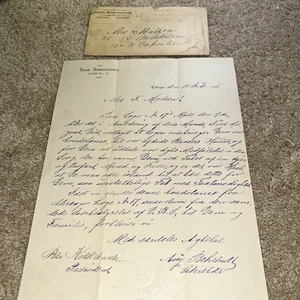 1896 Handwritten Letter DANSK BRODERSAMFUND  Danish Brotherhood Lodge 17 CHICAGO - Picture 1 of 8
