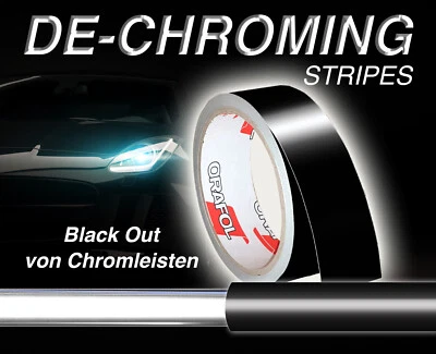ORAFOL €52,00/m² Zierstreifen Auto Chromleiste Folie schwarz Glanz Matt Chrome Delete