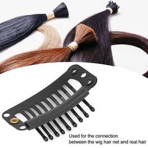 40pcs Wig Clip Set Stainless Steel DIY 9 Teeth Snap Comb Hair Extension Clip AGS - Picture 1 of 21