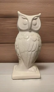 Owl Flower Vase Glossy White Ceramic 9.5" Tall Home Decor New In Original Box - Picture 1 of 3