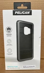 Samsung Galaxy S9 Case Black Light Gray Pelican Protector Slim Dual Layer - Picture 1 of 3