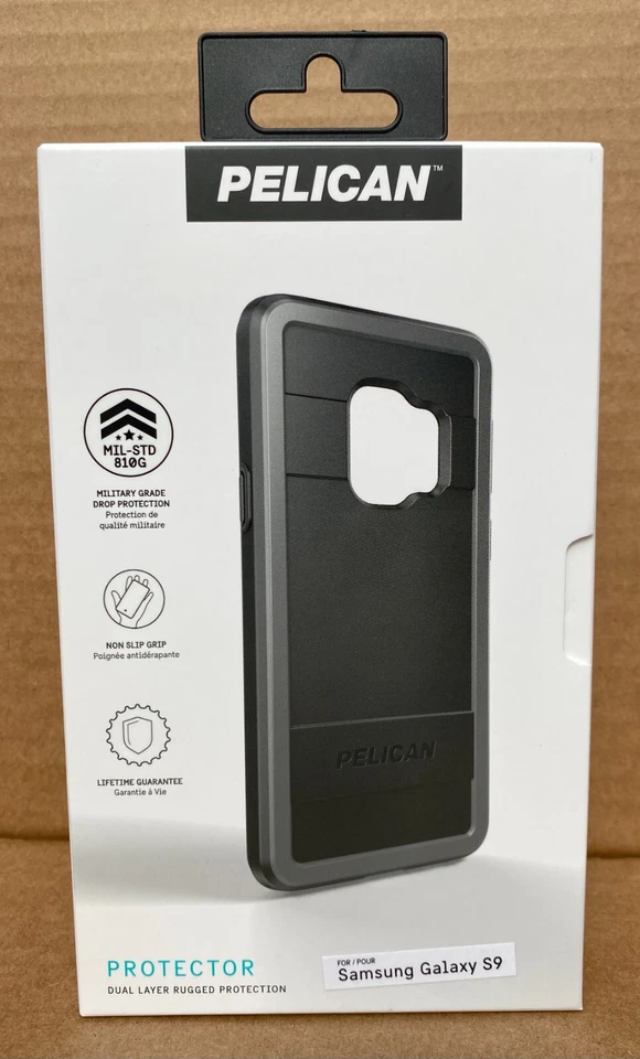Funda Samsung Galaxy S9 Negra Gris Claro Protector Pelícano Delgada Doble Capa Foto 1 de 3