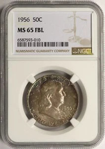 Medio dólar Franklin 1956 50c NGC MS65FBL - Imagen 1 de 4