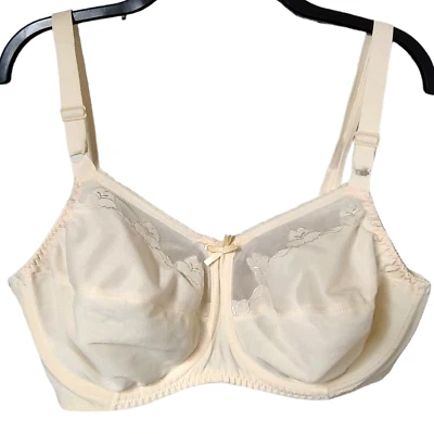 Sutiã 40DD Cabernet Bege Floral Underwired Cobertura Total Conforto Fecho Traseiro U - Imagem 1 de 4