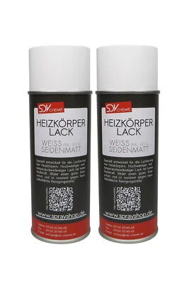 HEIZKÖRPER LACK SPRAY weiss seidenmatt 2x 400ml Heizkörper Lack RAL 9010   - Bild 1 von 2
