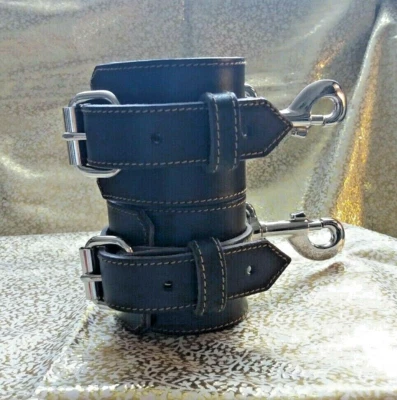 ANITA'S FLOWERS Bondage Wrist Restraint Cuffs Heavy Duty Fetish Chocolate Truffle Leather BDSM