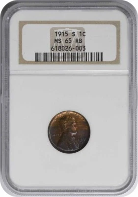 1915-S Lincoln Cent MS65RB NGC - Image 1 of 4