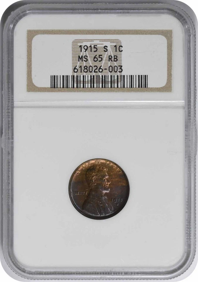 1915-S Lincoln Cent MS65RB NGC - Image 1 of 4