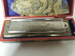 vtg M HOHNER SUPER CHROMONICA HARMONICA no 270 w CASE GERMANY BOX - Picture 1 of 9