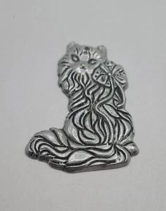 Vintage Pewter Cat Christmas Ornament - Picture 1 of 2