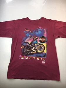 Camiseta Harley-Davidson SOFTAIL para hombre talla: mediana borgoña manga corta - Imagen 1 de 5
