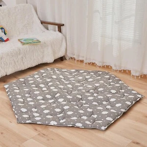 Hexagon Baby Play Mat for Floor,45"×52" Non-Slip Baby Crawling Mat(Cloud) - Picture 1 of 8