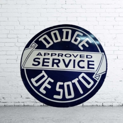 Dodge service:  Pure Porcelain Enamel Heavy Metal Sign 30 Inches Double side - Image 1 of 2
