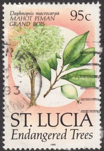 1990 St. Lucia SC# 959 - Endangered Trees - Used - Picture 1 of 2