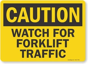 SmartSign Schild "Vorsicht - Auf Gabelstaplerverkehr achten" | 10" x 14" Kunststoff - Bild 1 von 2