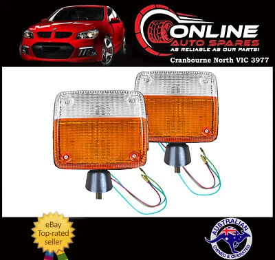 PAR de indicadores delanteros para Toyota Landcruiser 40 45 series FJ45 HJ45 NEGRO Base Foto 1 de 2